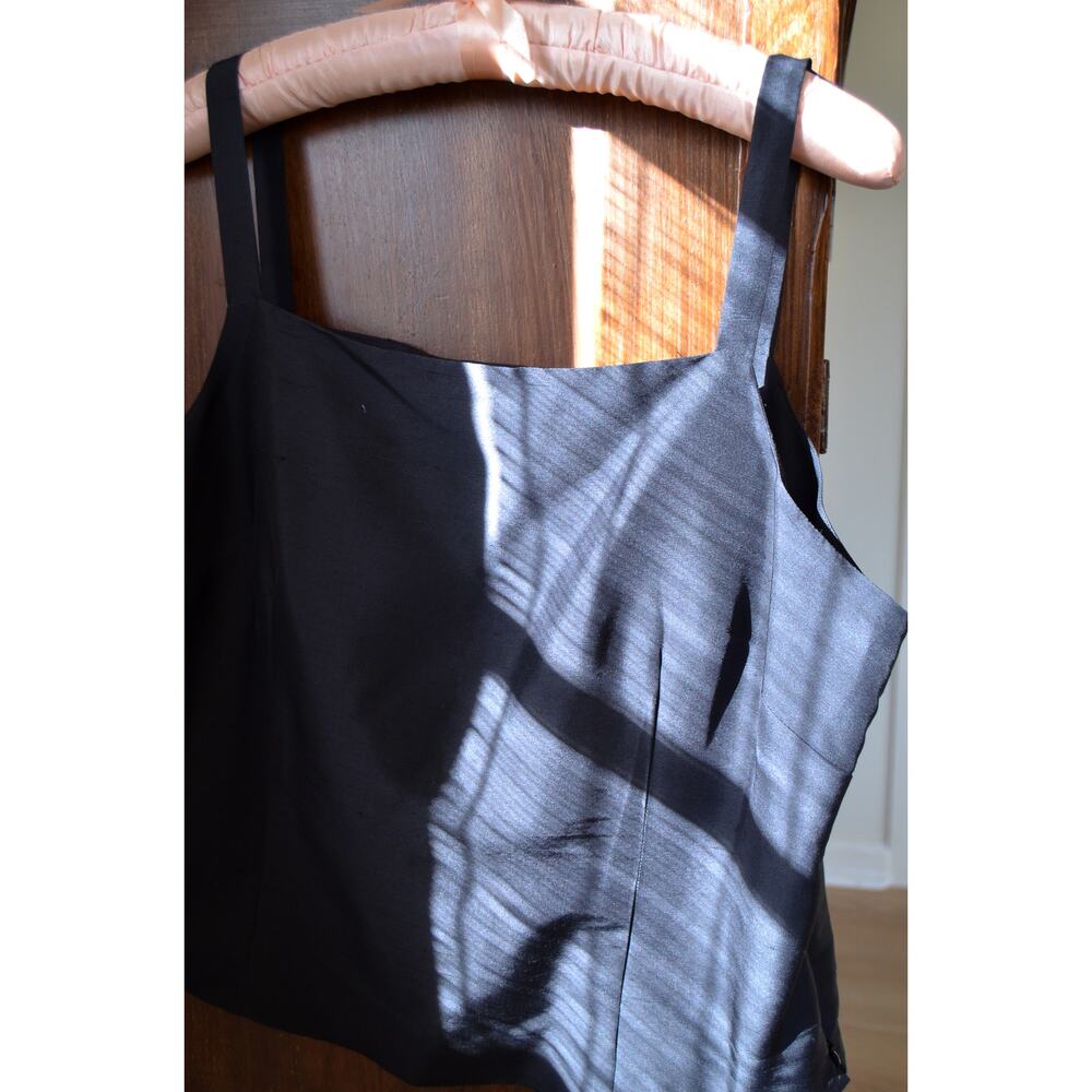 Black Silk Thick Strap Shell Tank Size Large